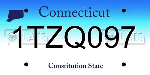 1TZQ097 Connecticut License Plate