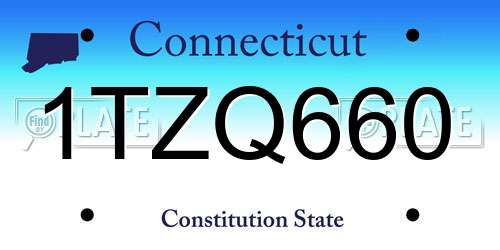 1TZQ660 Connecticut License Plate