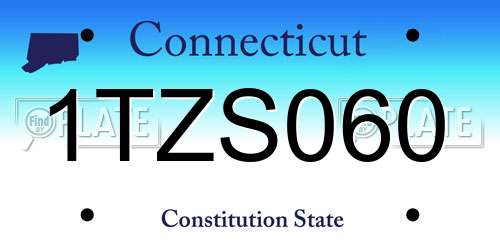 1TZS060 Connecticut License Plate