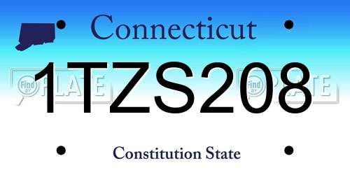1TZS208 Connecticut License Plate