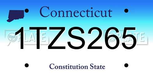 1TZS265 Connecticut License Plate