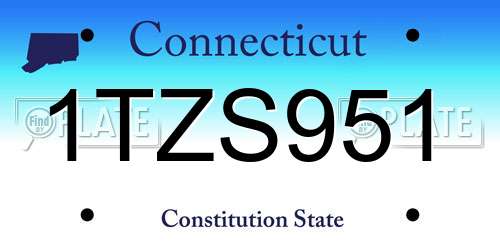 1TZS951 Connecticut License Plate