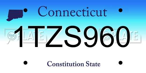 1TZS960 Connecticut License Plate