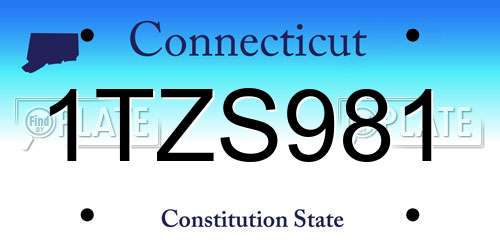 1TZS981 Connecticut License Plate