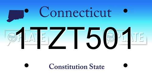 1TZT501 Connecticut License Plate