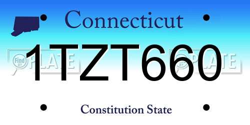 1TZT660 Connecticut License Plate