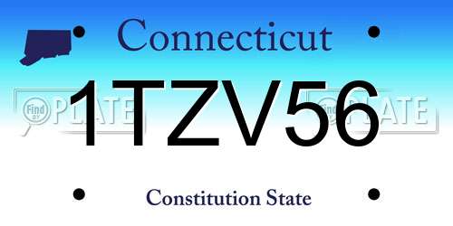 1TZV56 Connecticut License Plate