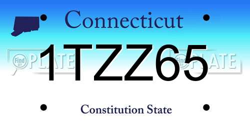 1TZZ65 Connecticut License Plate