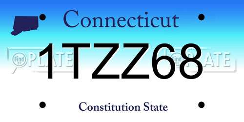 1TZZ68 Connecticut License Plate