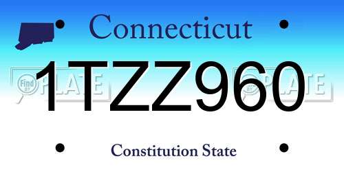 1TZZ960 Connecticut License Plate