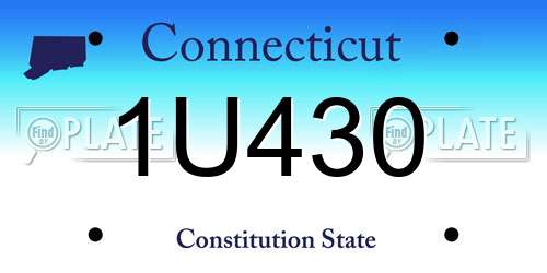 1U430 Connecticut License Plate