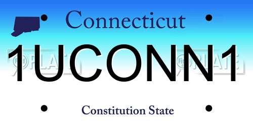1UCONN1 Connecticut License Plate
