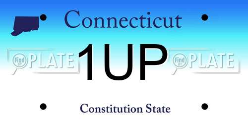 1UP Connecticut License Plate