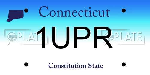 1UPR Connecticut License Plate