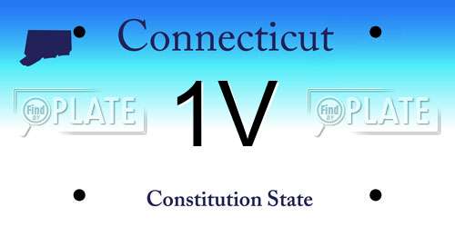 1V Connecticut License Plate