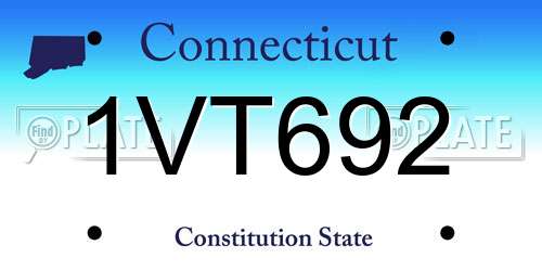 1VT692 Connecticut License Plate