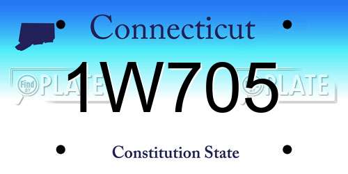 1W705 Connecticut License Plate