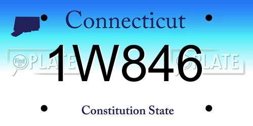 1W846 Connecticut License Plate