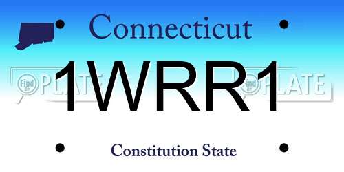1WRR1 Connecticut License Plate