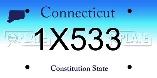 1X533 Connecticut License Plate