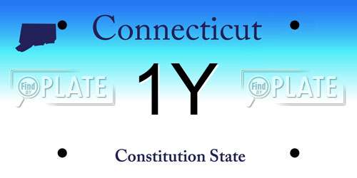 1Y Connecticut License Plate