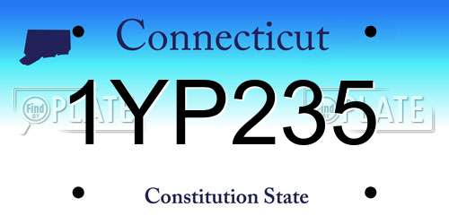 1YP235 Connecticut License Plate