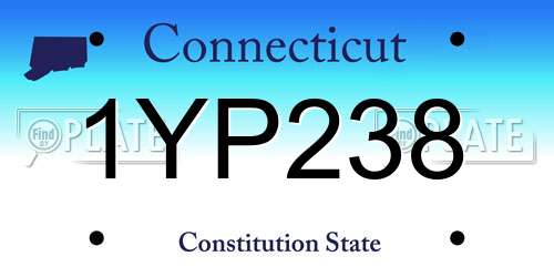1YP238 Connecticut License Plate