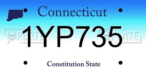 1YP735 Connecticut License Plate