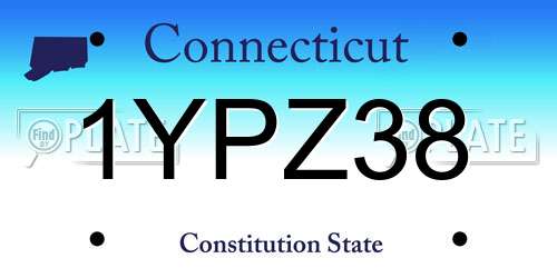 1YPZ38 Connecticut License Plate