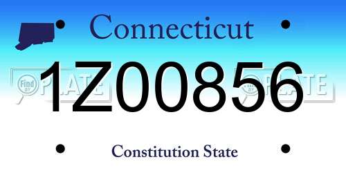 1Z00856 Connecticut License Plate