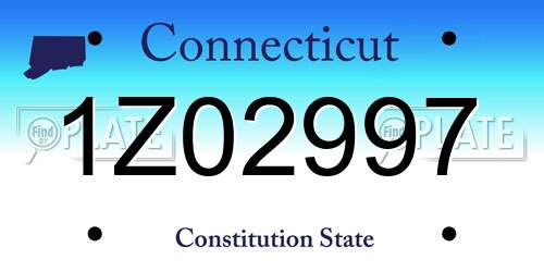1Z02997 Connecticut License Plate