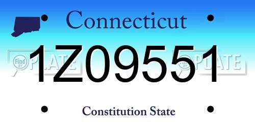 1Z09551 Connecticut License Plate