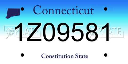 1Z09581 Connecticut License Plate