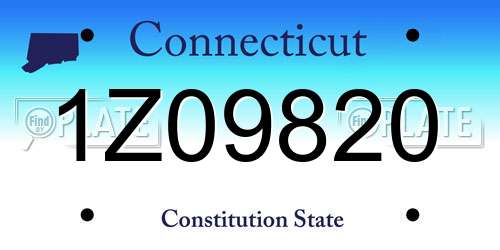 1Z09820 Connecticut License Plate