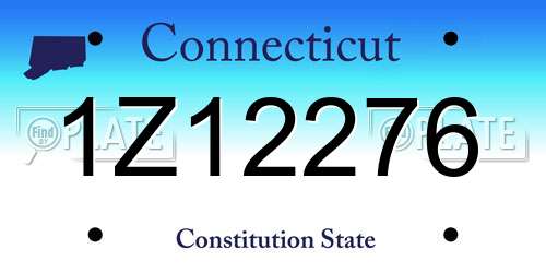 1Z12276 Connecticut License Plate