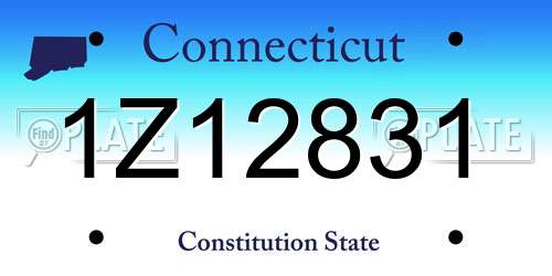 1Z12831 Connecticut License Plate