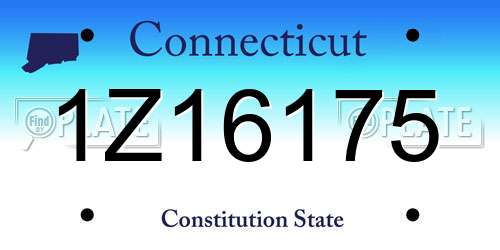 1Z16175 Connecticut License Plate