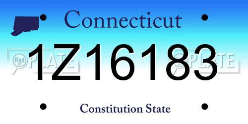 1Z16183 Connecticut License Plate