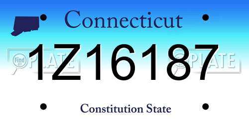 1Z16187 Connecticut License Plate