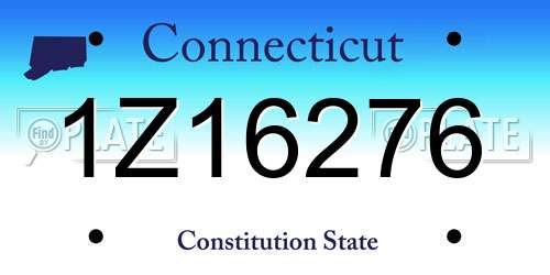 1Z16276 Connecticut License Plate