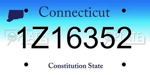 1Z16352 Connecticut License Plate