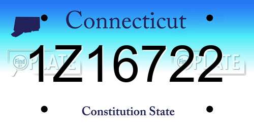 1Z16722 Connecticut License Plate