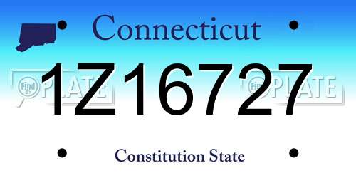 1Z16727 Connecticut License Plate