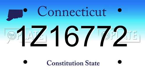 1Z16772 Connecticut License Plate