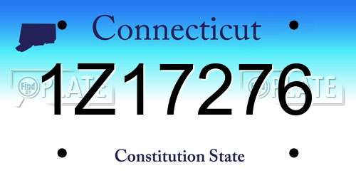 1Z17276 Connecticut License Plate