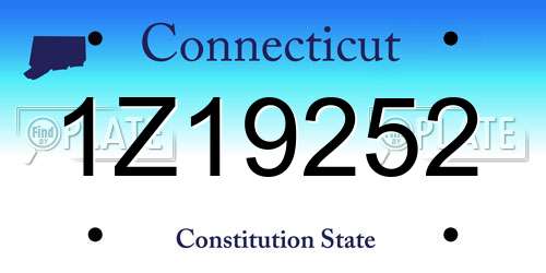 1Z19252 Connecticut License Plate