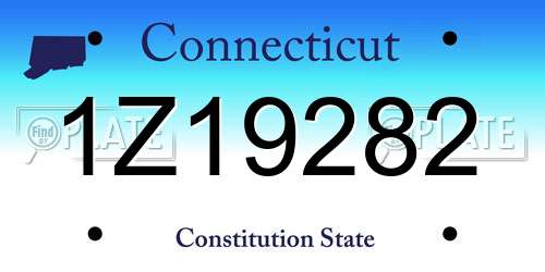 1Z19282 Connecticut License Plate