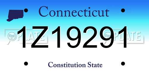 1Z19291 Connecticut License Plate