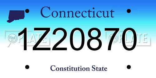 1Z20870 Connecticut License Plate