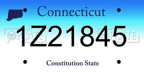 1Z21845 Connecticut License Plate